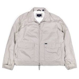 Faconnable Lightweight Cargo Windbreaker Zip Jacket Light Gray Modern Mens Large